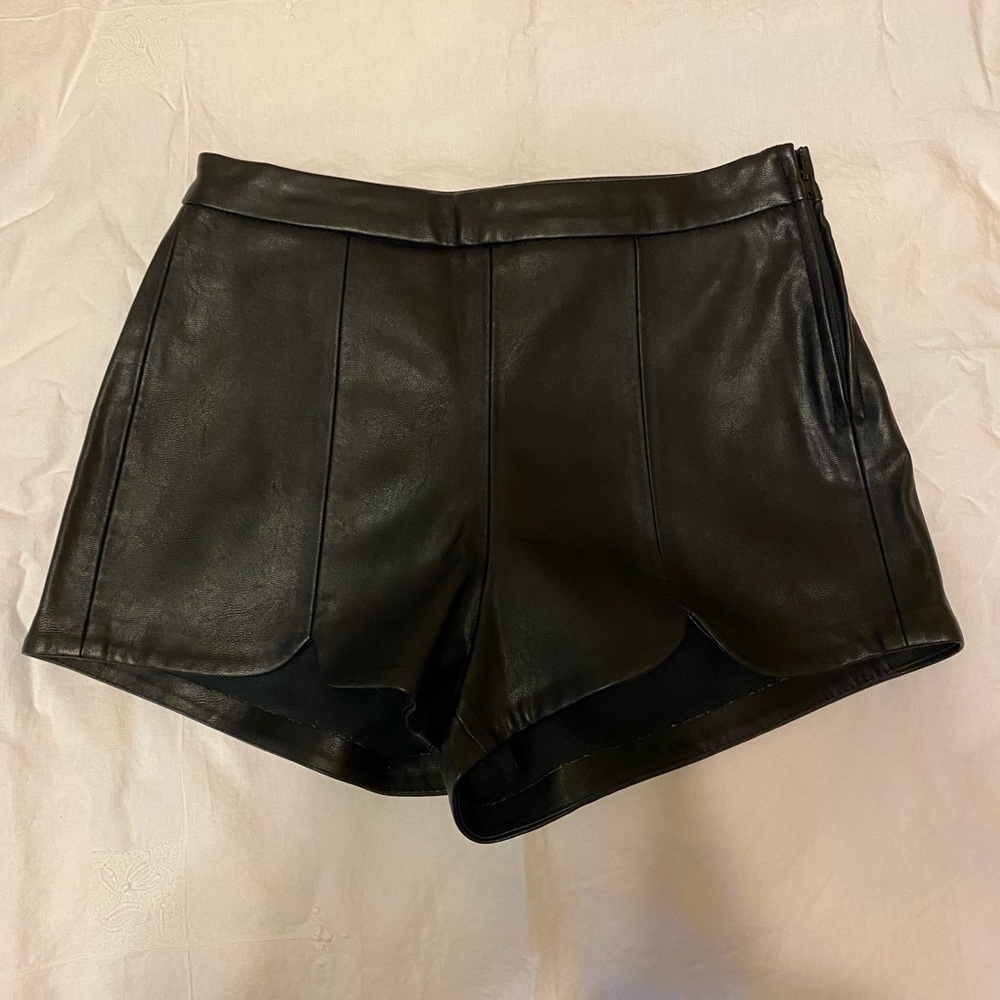 Black Leather Shorts